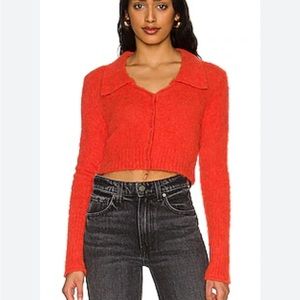 All Saints Ork Cardigan in Lava Red size Small